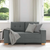 Produktbild för Loveseat soffa mörkgrå 160x77x82 cm tyg