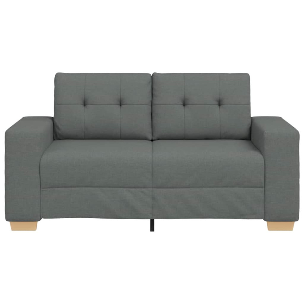Produktbild för Loveseat soffa mörkgrå 160x77x82 cm tyg