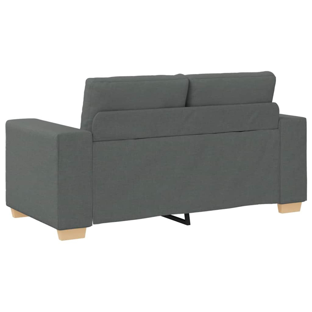 Produktbild för Loveseat soffa mörkgrå 160x77x82 cm tyg