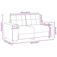 Produktbild för Loveseat soffa mörkgrå 160x77x82 cm tyg