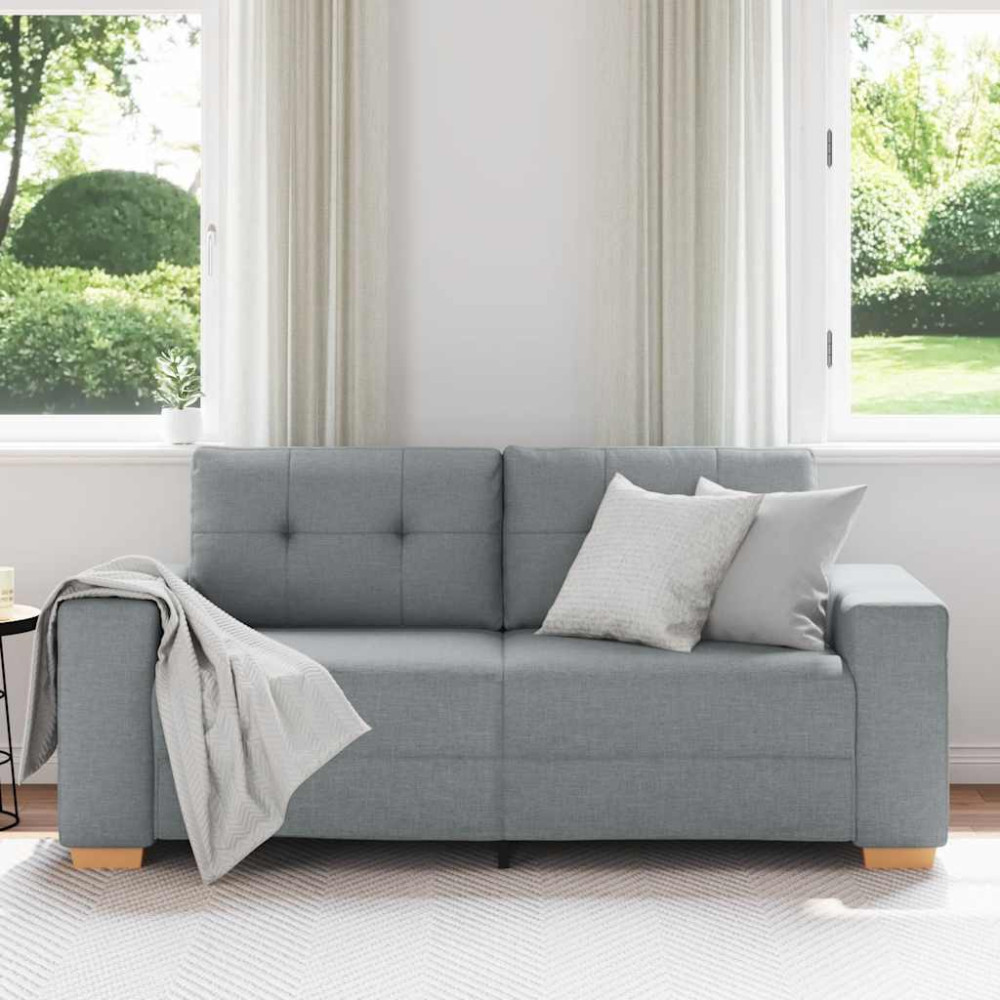 Produktbild för Loveseat soffa ljusgrå 180x77x82 cm tyg