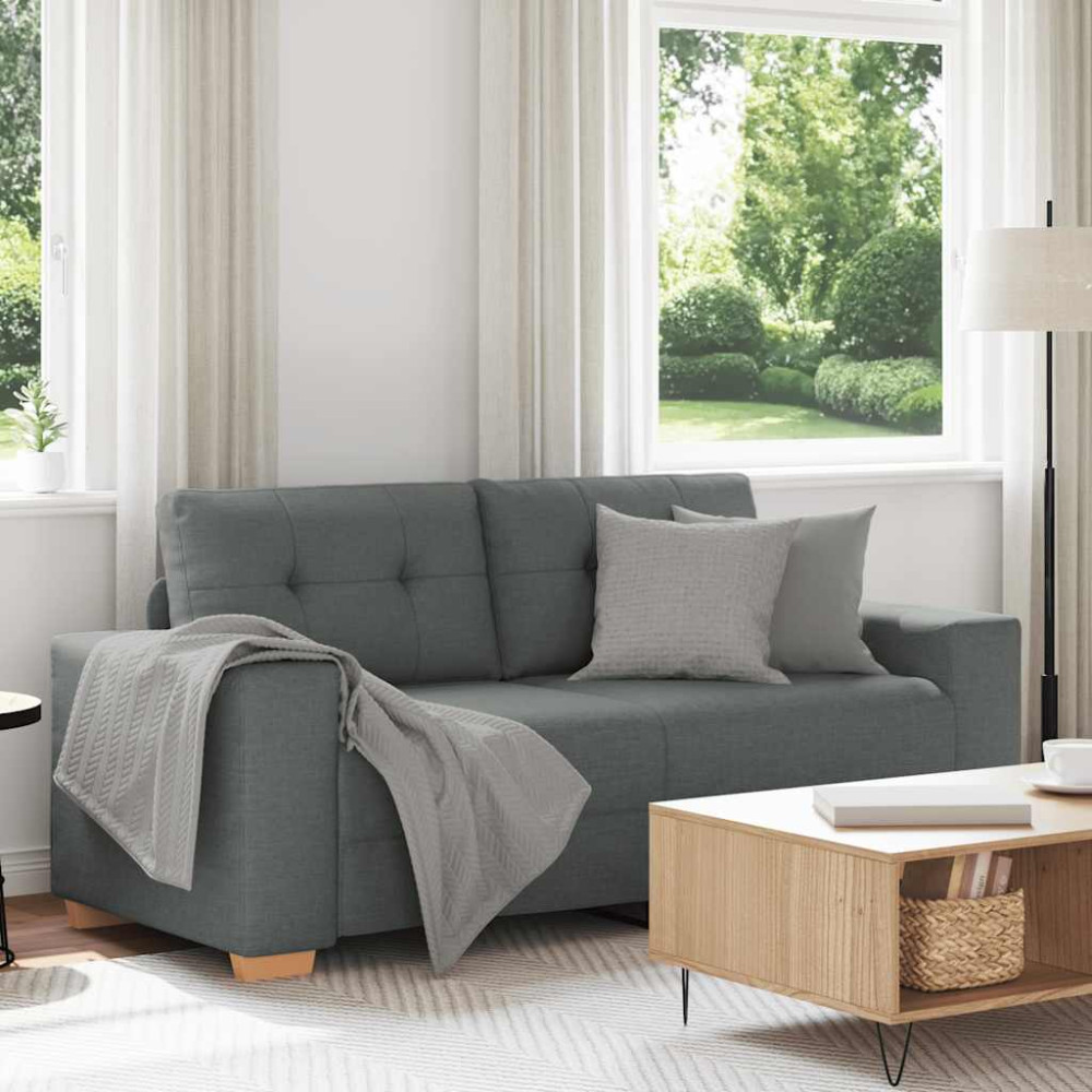 Produktbild för Loveseat soffa mörkgrå 180x77x82 cm tyg