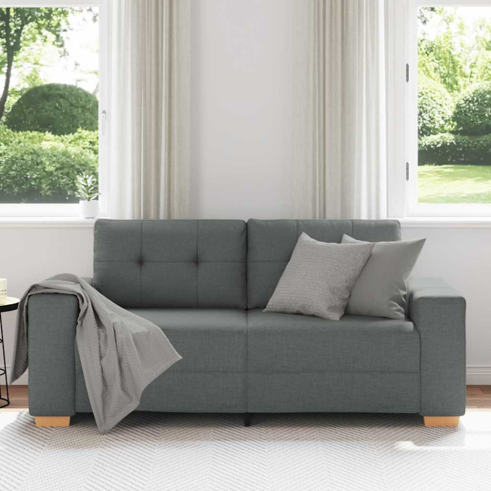 Produktbild för Loveseat soffa mörkgrå 180x77x82 cm tyg