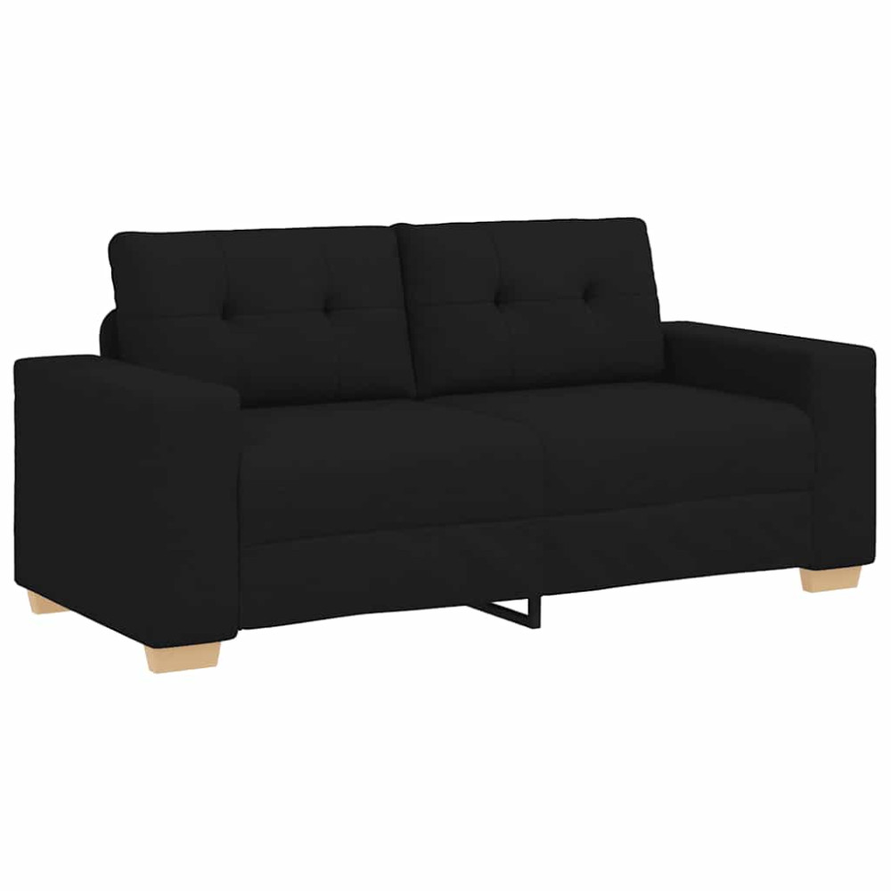 Produktbild för Loveseat soffa svart 180x77x82 cm tyg