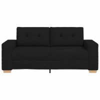 Produktbild för Loveseat soffa svart 180x77x82 cm tyg
