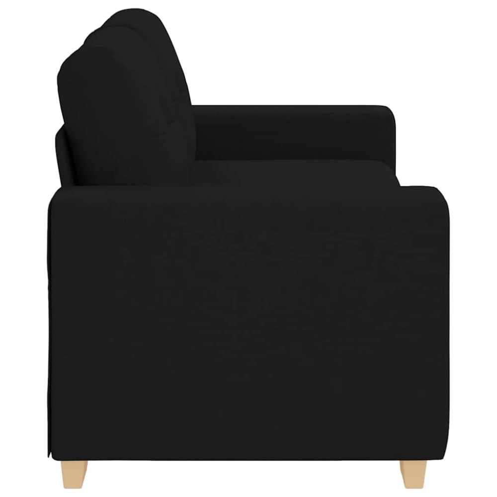 Produktbild för Loveseat soffa svart 180x77x82 cm tyg