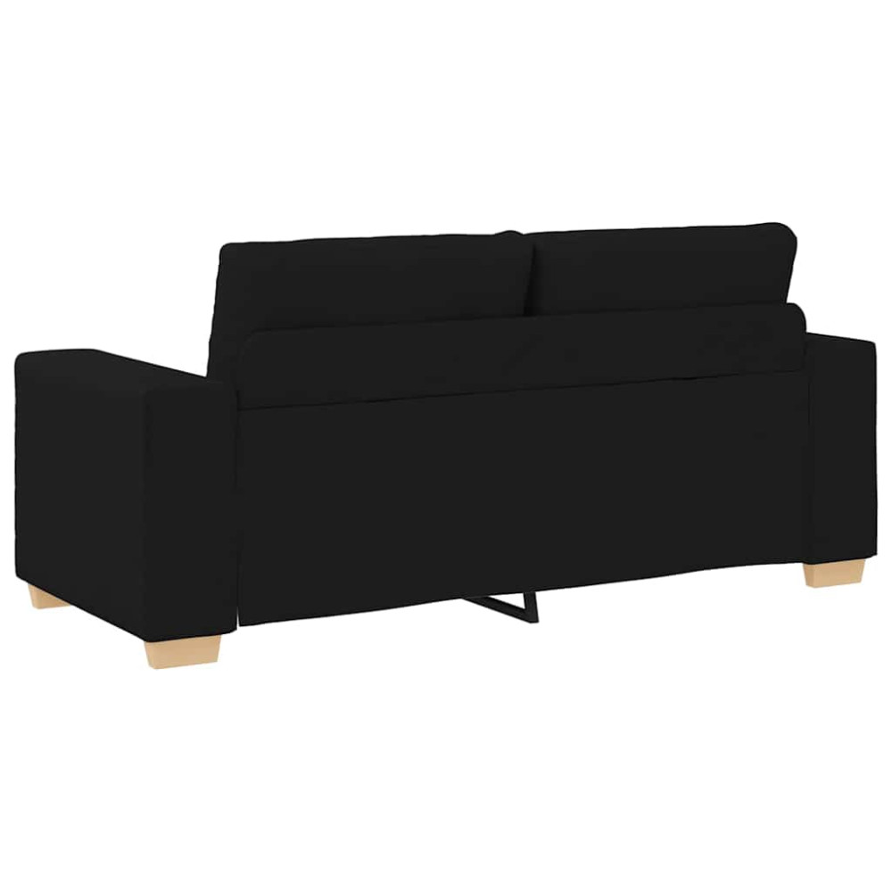 Produktbild för Loveseat soffa svart 180x77x82 cm tyg