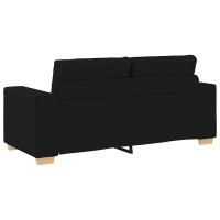 Produktbild för Loveseat soffa svart 180x77x82 cm tyg