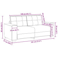 Produktbild för Loveseat soffa svart 180x77x82 cm tyg