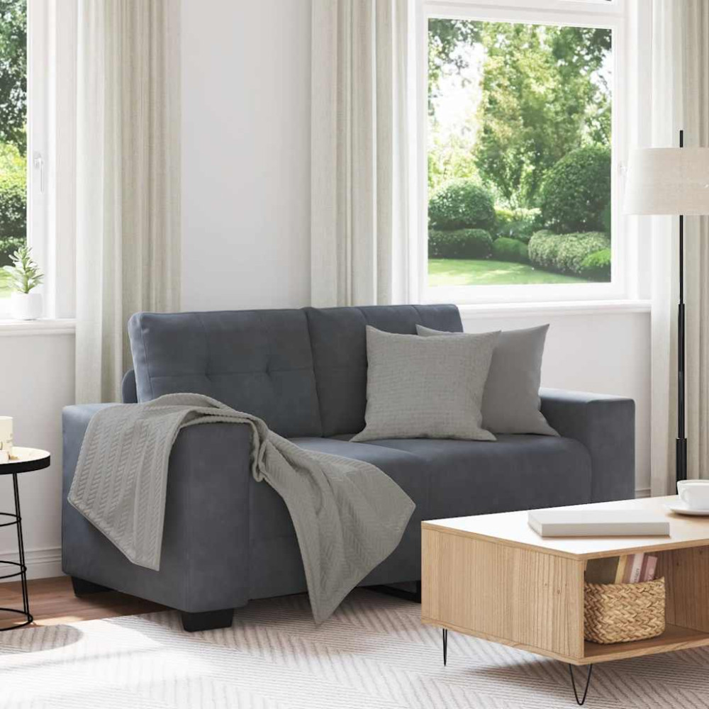 Produktbild för Loveseat soffa mörkgrå 160x77x82 cm sammet
