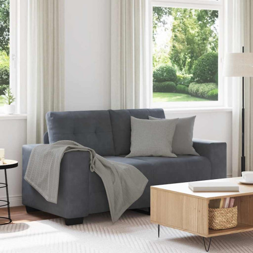 vidaXL Loveseat soffa mörkgrå 160x77x82 cm sammet