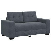 Produktbild för Loveseat soffa mörkgrå 160x77x82 cm sammet