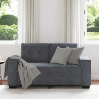 Produktbild för Loveseat soffa mörkgrå 160x77x82 cm sammet