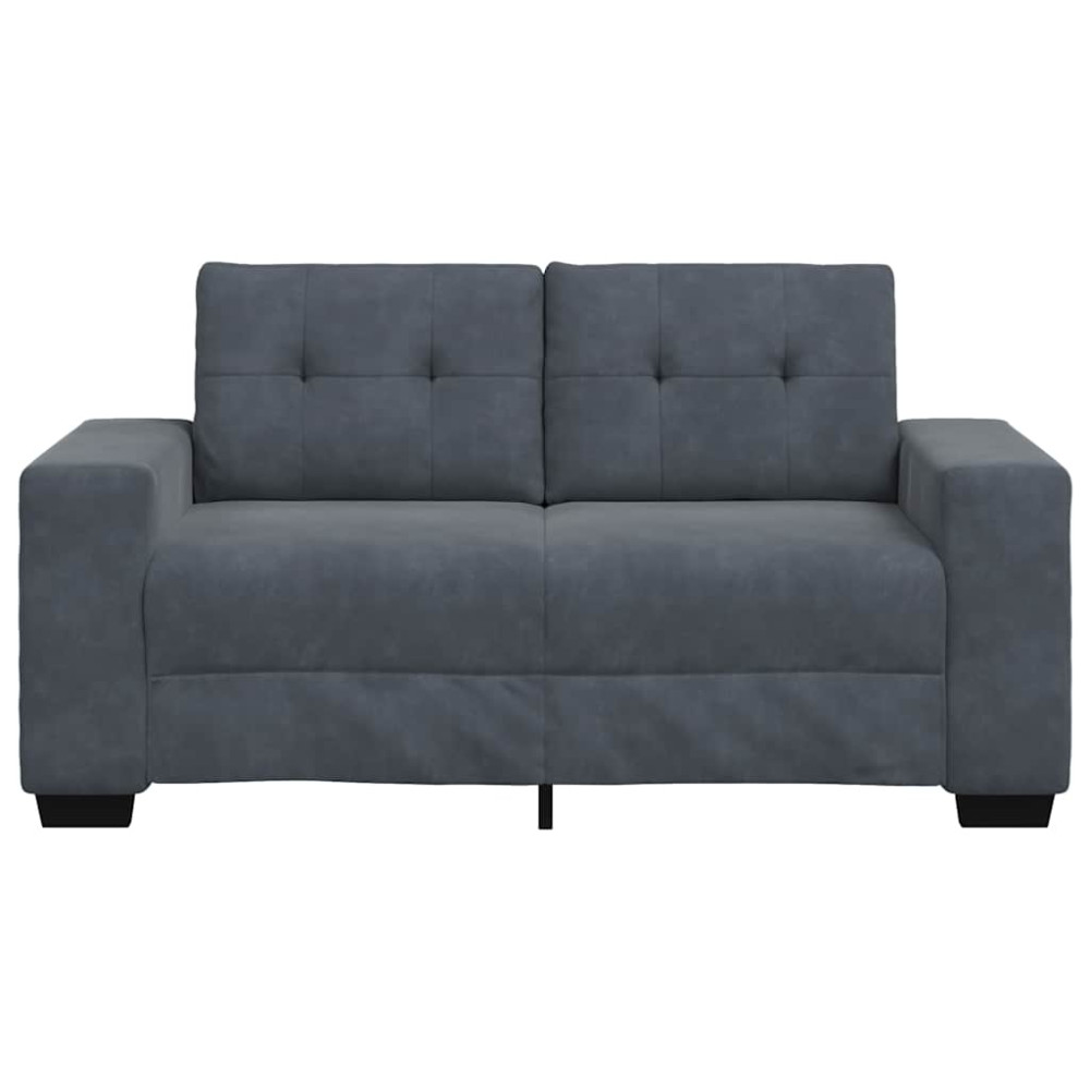 Produktbild för Loveseat soffa mörkgrå 160x77x82 cm sammet