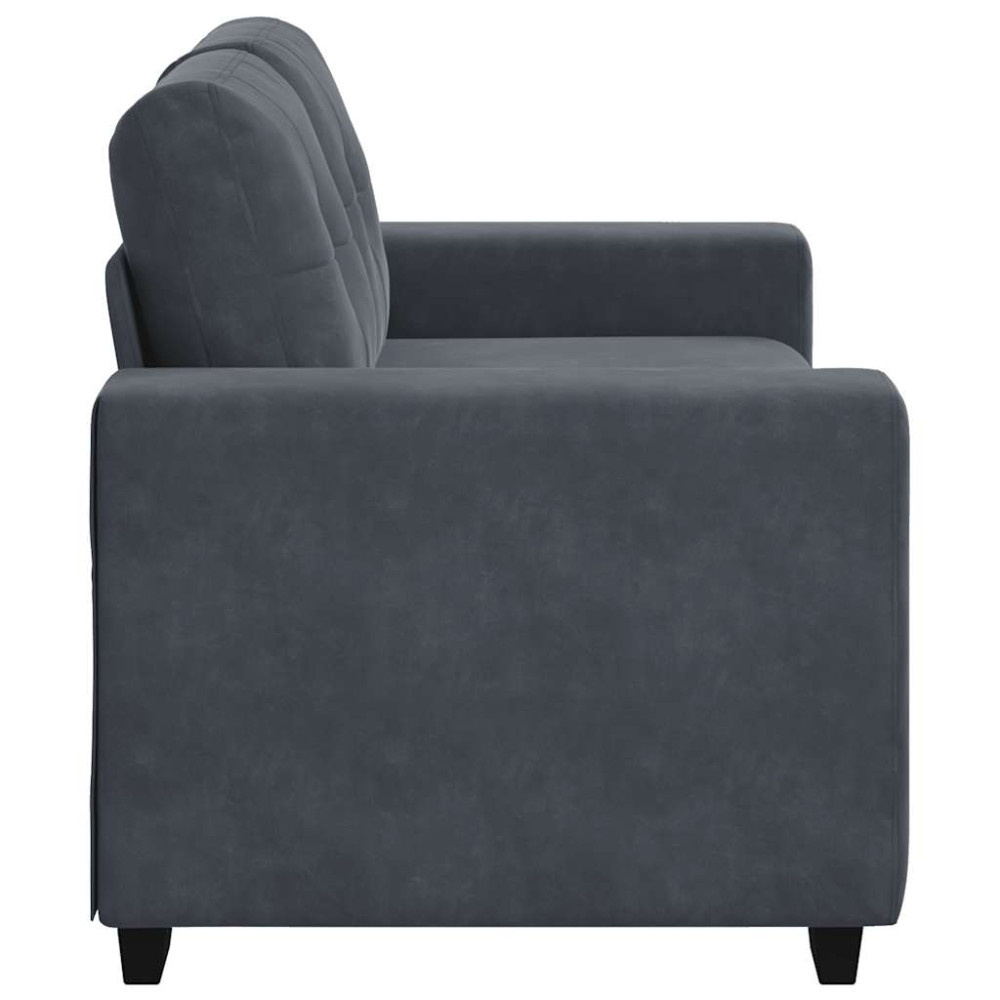 Produktbild för Loveseat soffa mörkgrå 160x77x82 cm sammet