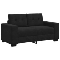 Produktbild för Loveseat soffa svart 160x77x82 cm sammet