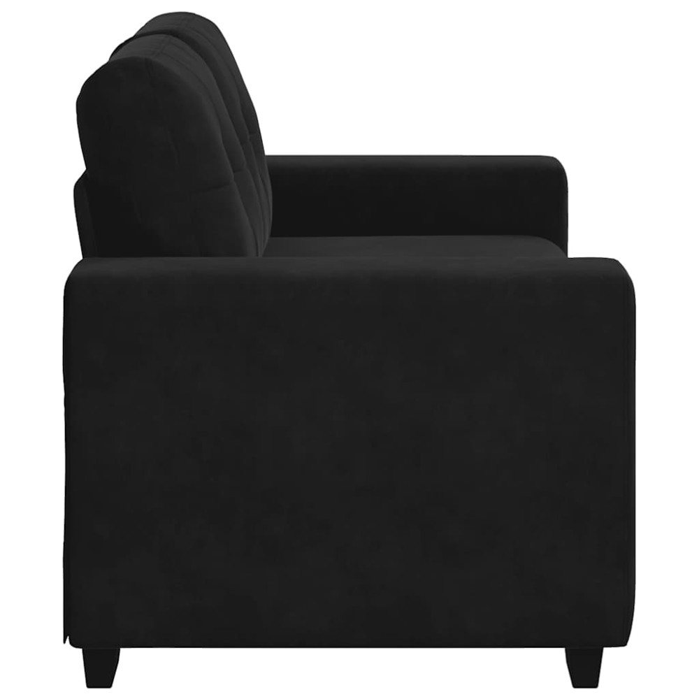 Produktbild för Loveseat soffa svart 160x77x82 cm sammet