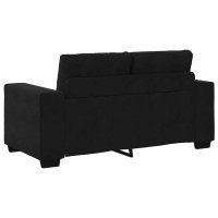 Produktbild för Loveseat soffa svart 160x77x82 cm sammet