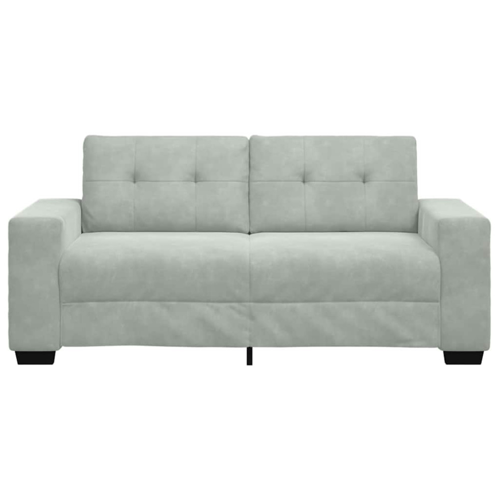 Produktbild för Loveseat soffa ljusgrå 180x77x82 cm sammet