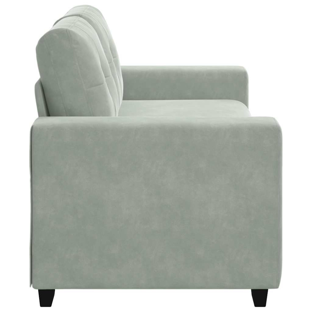 Produktbild för Loveseat soffa ljusgrå 180x77x82 cm sammet