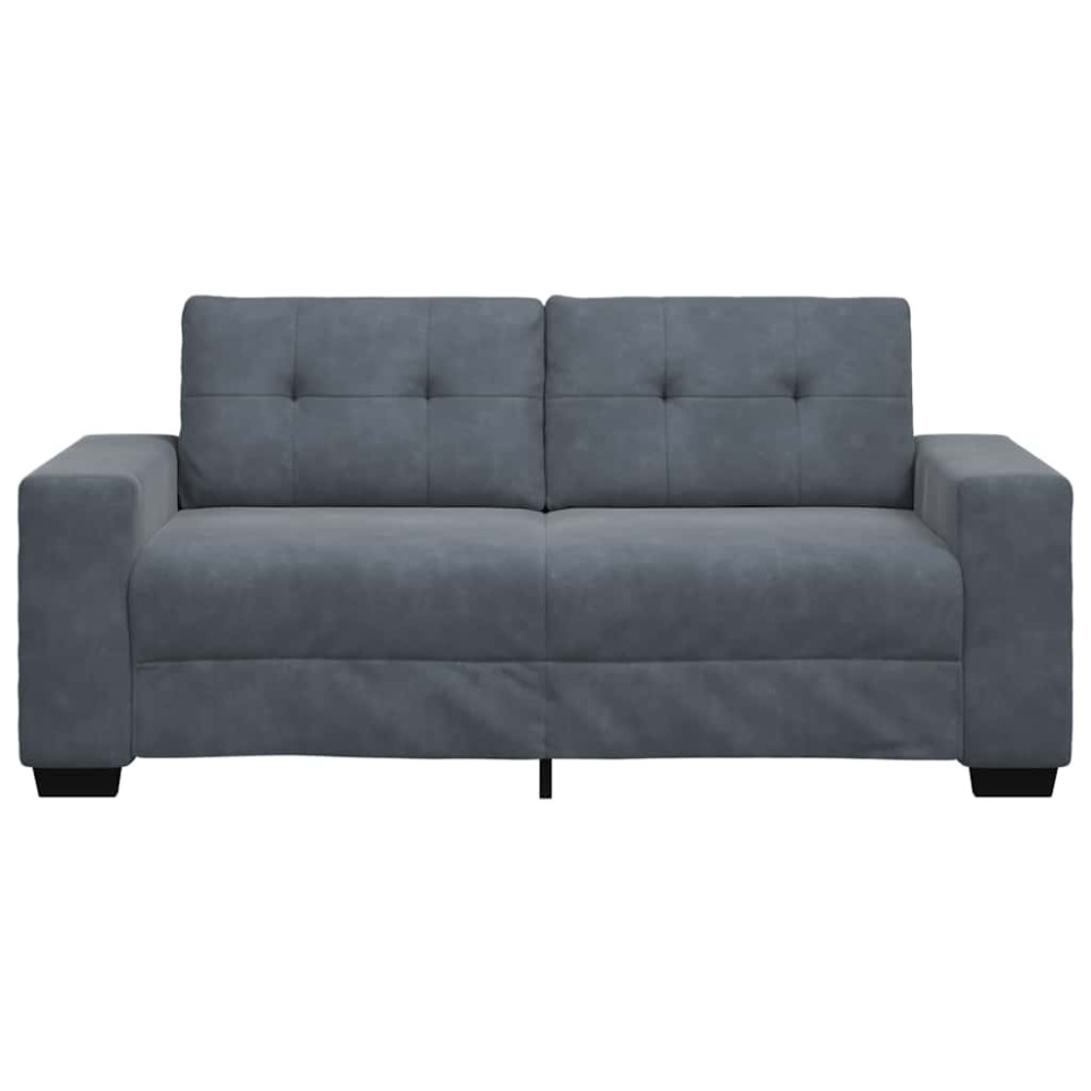 Produktbild för Loveseat soffa mörkgrå 180x77x82 cm sammet