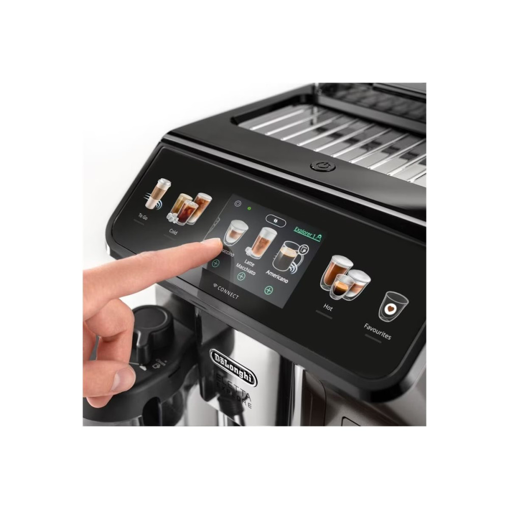 Produktbild för De'Longhi Eletta Explore ECAM450.86.T - automatisk kaffekokare med mjölkskummare - 19 bar - titan