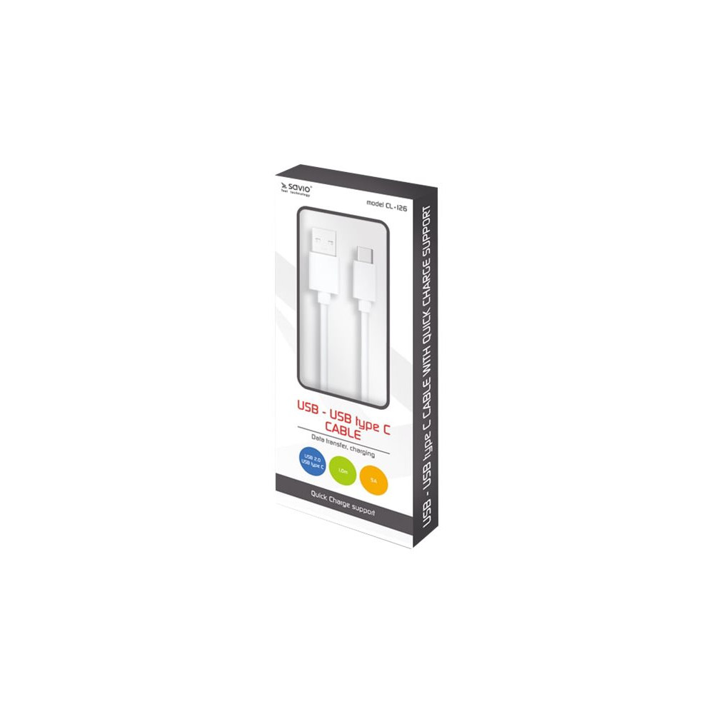 Produktbild för SAVIO CL-126 - USB typ C-kabel - USB-C till USB - 1 m