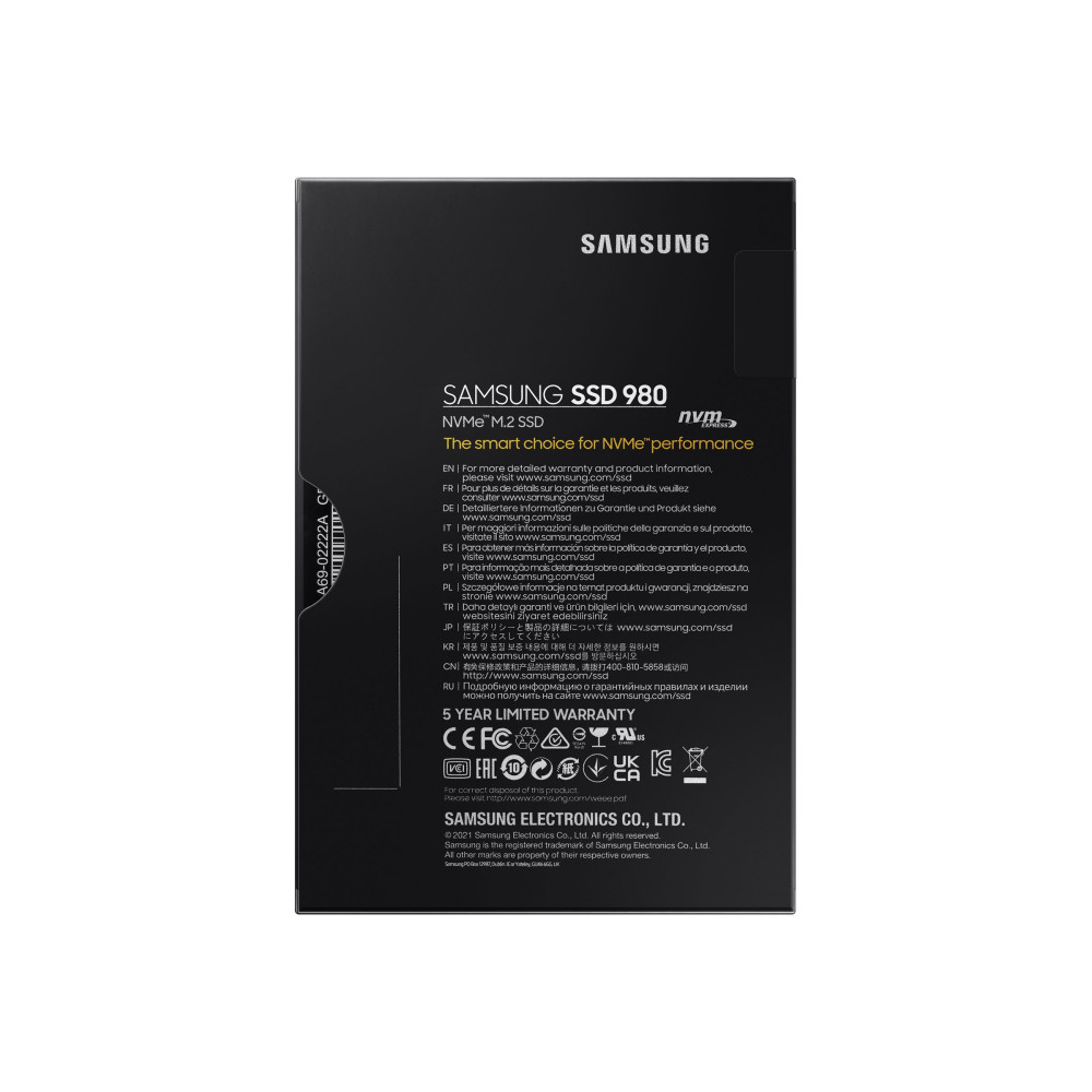 Produktbild för Samsung 980 MZ-V8V500BW - SSD - 500 GB - PCIe 3.0 x4 (NVMe)
