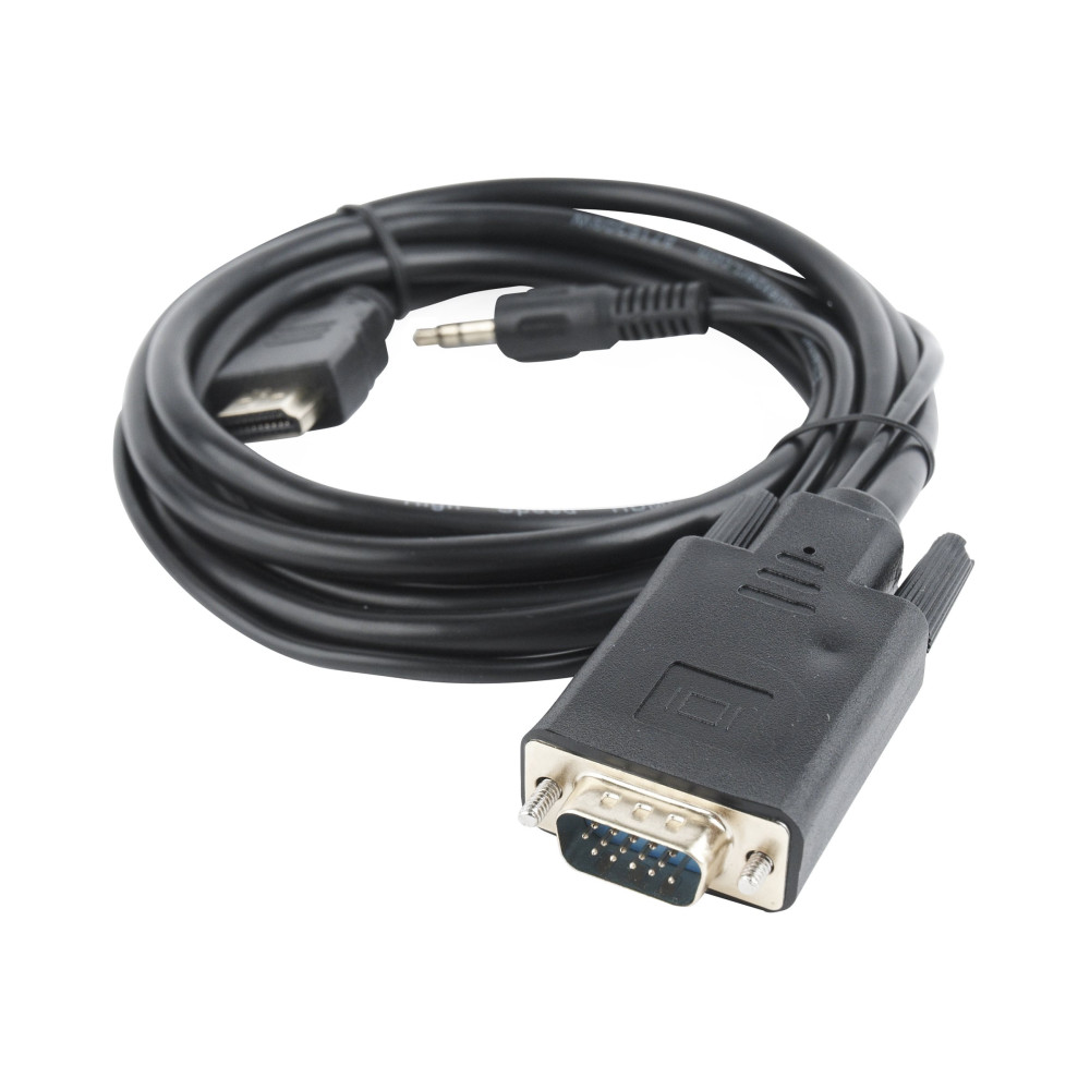 Produktbild för Cablexpert A-HDMI-VGA-03-10 - adapterkabel - HDMI/VGA/ljud - 3 m