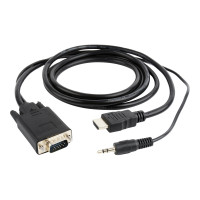 Produktbild för Cablexpert A-HDMI-VGA-03-10 - adapterkabel - HDMI/VGA/ljud - 3 m