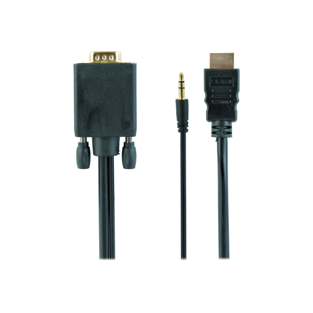Produktbild för Cablexpert A-HDMI-VGA-03-10 - adapterkabel - HDMI/VGA/ljud - 3 m