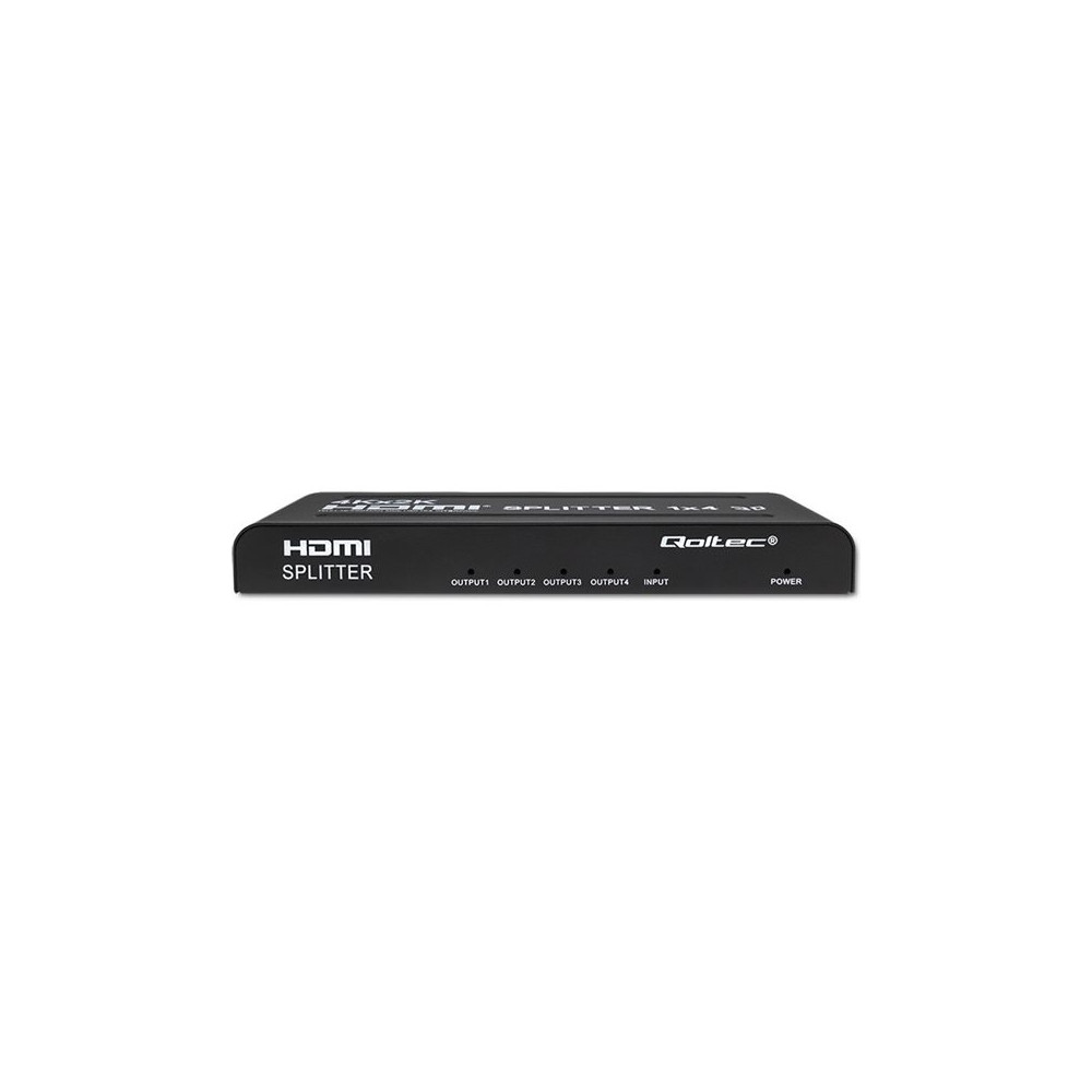 Produktbild för Qoltec - video/audiosplitter - aktiv, hög stabilitet - 4 portar