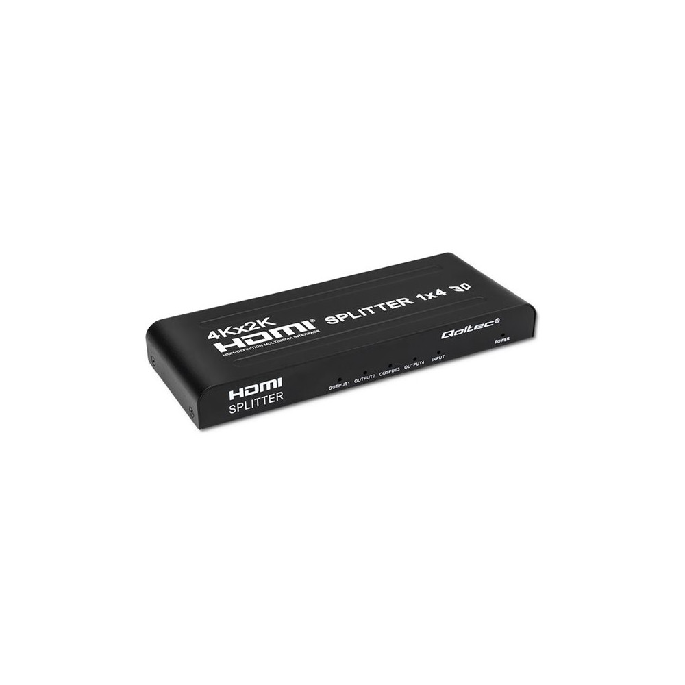 Produktbild för Qoltec - video/audiosplitter - aktiv, hög stabilitet - 4 portar