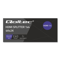 Produktbild för Qoltec - video/audiosplitter - aktiv, hög stabilitet - 4 portar