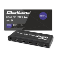 Produktbild för Qoltec - video/audiosplitter - aktiv, hög stabilitet - 4 portar