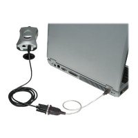 Produktbild för Manhattan USB-A to Serial Converter cable, 45cm, Male to Male, Serial/RS232/COM/DB9, Prolific PL-2303RA Chip, Black/Silver cable, Three Year Warranty, Blister - USB / seriell kabel - USB till DB-9 - 45 cm