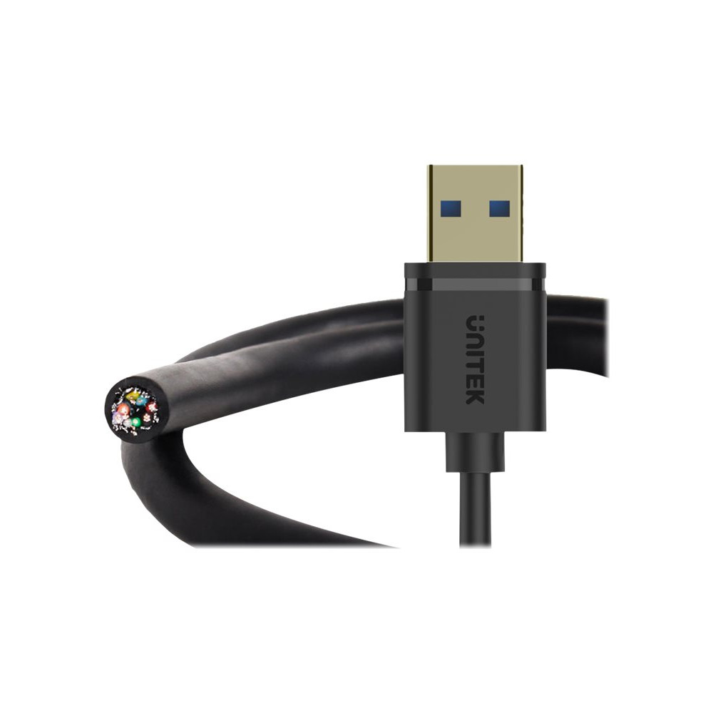 Produktbild för Unitek Y-C457GBK - USB-förlängningskabel - USB typ A till USB typ A - 1 m