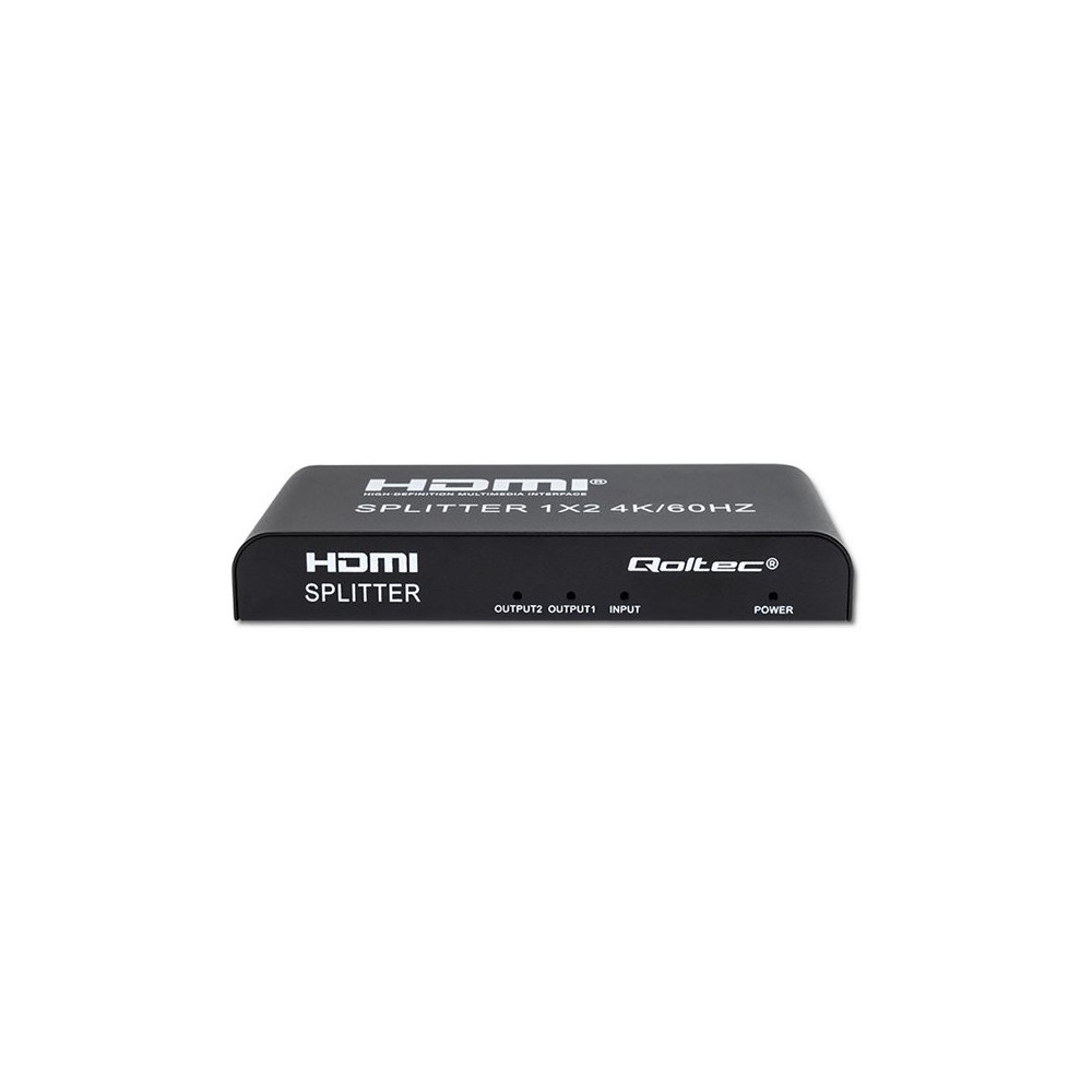 Produktbild för Qoltec - video/audiosplitter - aktiv, hög stabilitet - 2 portar