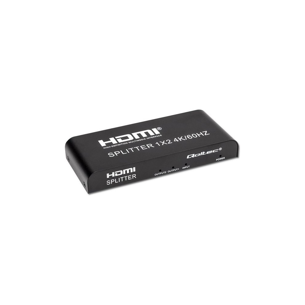 Produktbild för Qoltec - video/audiosplitter - aktiv, hög stabilitet - 2 portar