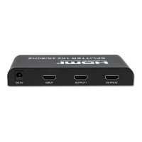 Produktbild för Qoltec - video/audiosplitter - aktiv, hög stabilitet - 2 portar