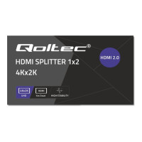 Produktbild för Qoltec - video/audiosplitter - aktiv, hög stabilitet - 2 portar