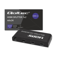Produktbild för Qoltec - video/audiosplitter - aktiv, hög stabilitet - 2 portar