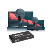 Produktbild för Qoltec - video/audiosplitter - aktiv, hög stabilitet - 2 portar