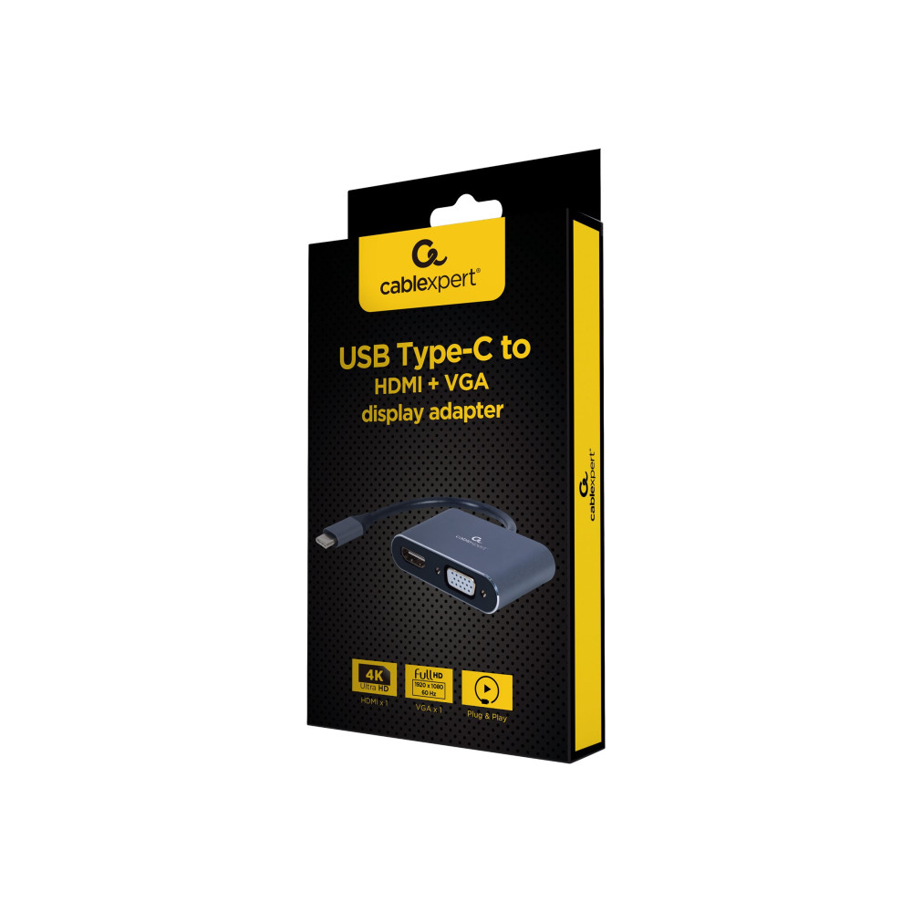Produktbild för Cablexpert videokort - HDMI / VGA / USB - 15 cm