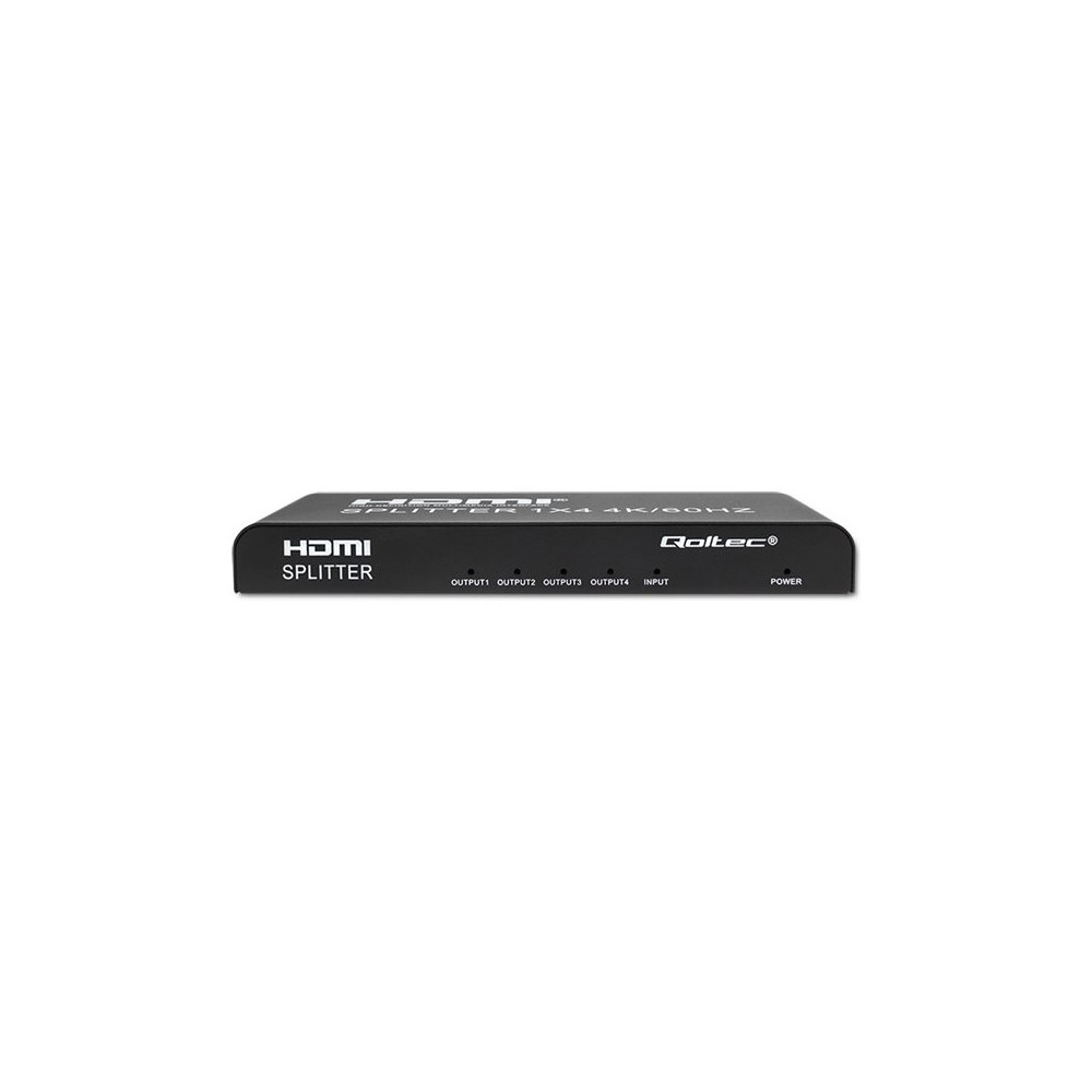Produktbild för Qoltec - video/audiosplitter - aktiv, hög stabilitet - 4 portar