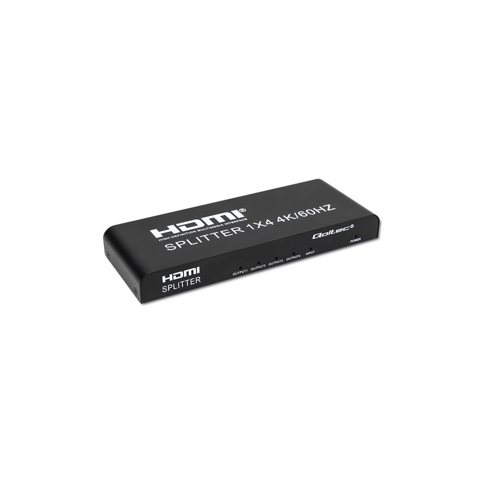 Produktbild för Qoltec - video/audiosplitter - aktiv, hög stabilitet - 4 portar