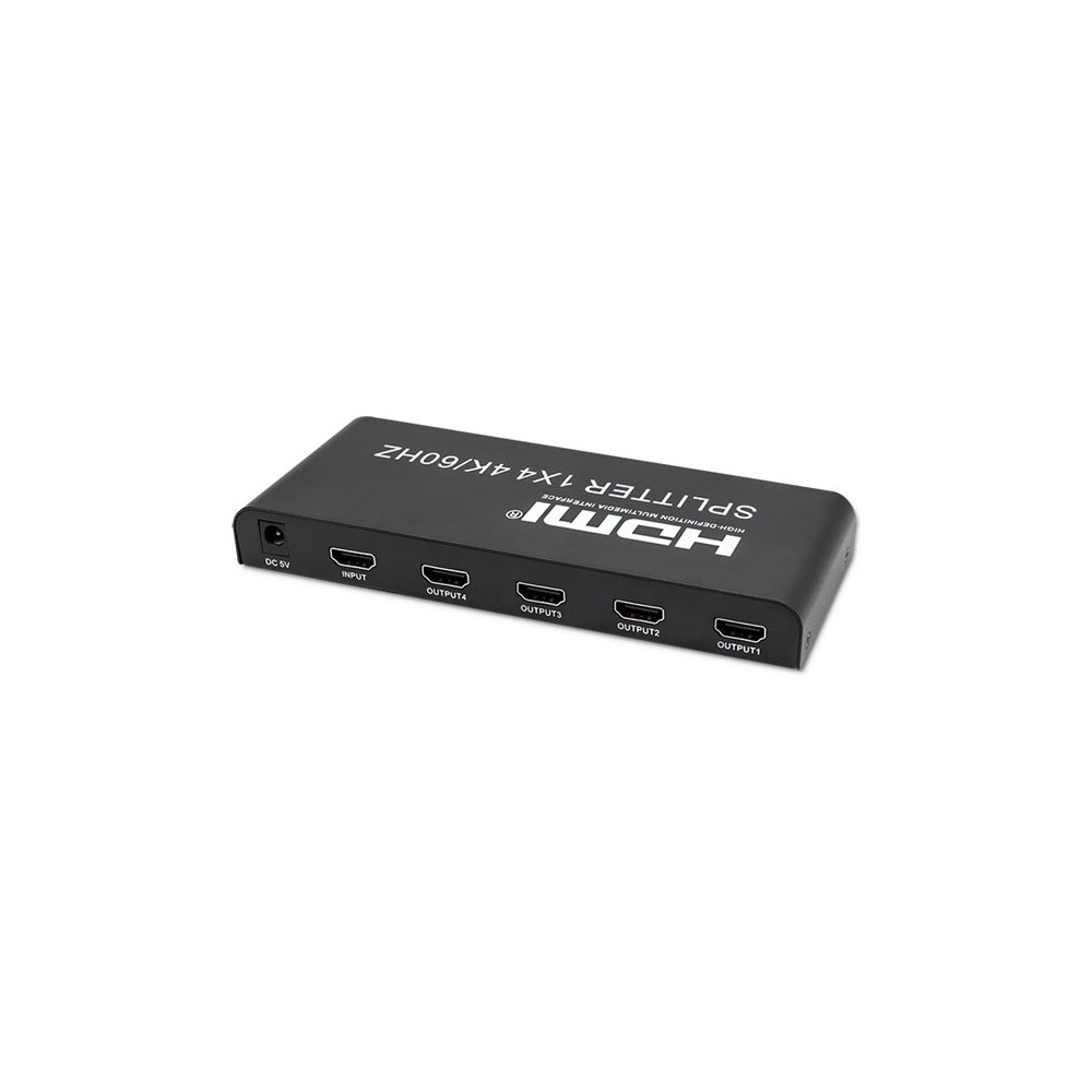 Produktbild för Qoltec - video/audiosplitter - aktiv, hög stabilitet - 4 portar