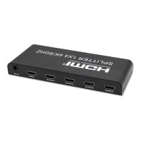 Produktbild för Qoltec - video/audiosplitter - aktiv, hög stabilitet - 4 portar