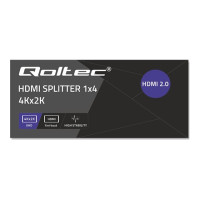 Produktbild för Qoltec - video/audiosplitter - aktiv, hög stabilitet - 4 portar
