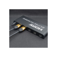 Produktbild för Qoltec - video/audiosplitter - aktiv, hög stabilitet - 4 portar